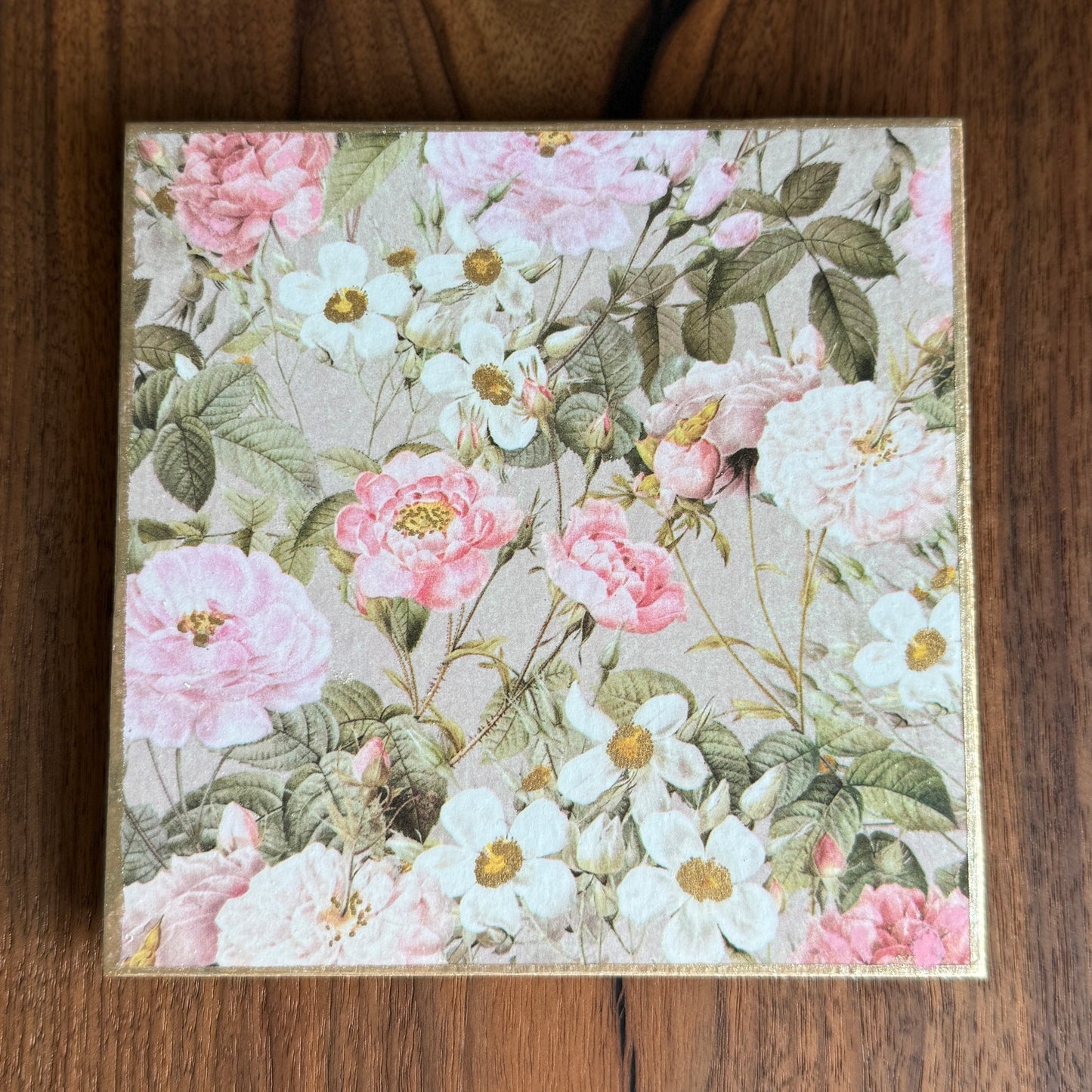 Vintage Rose Ceramic Trivet