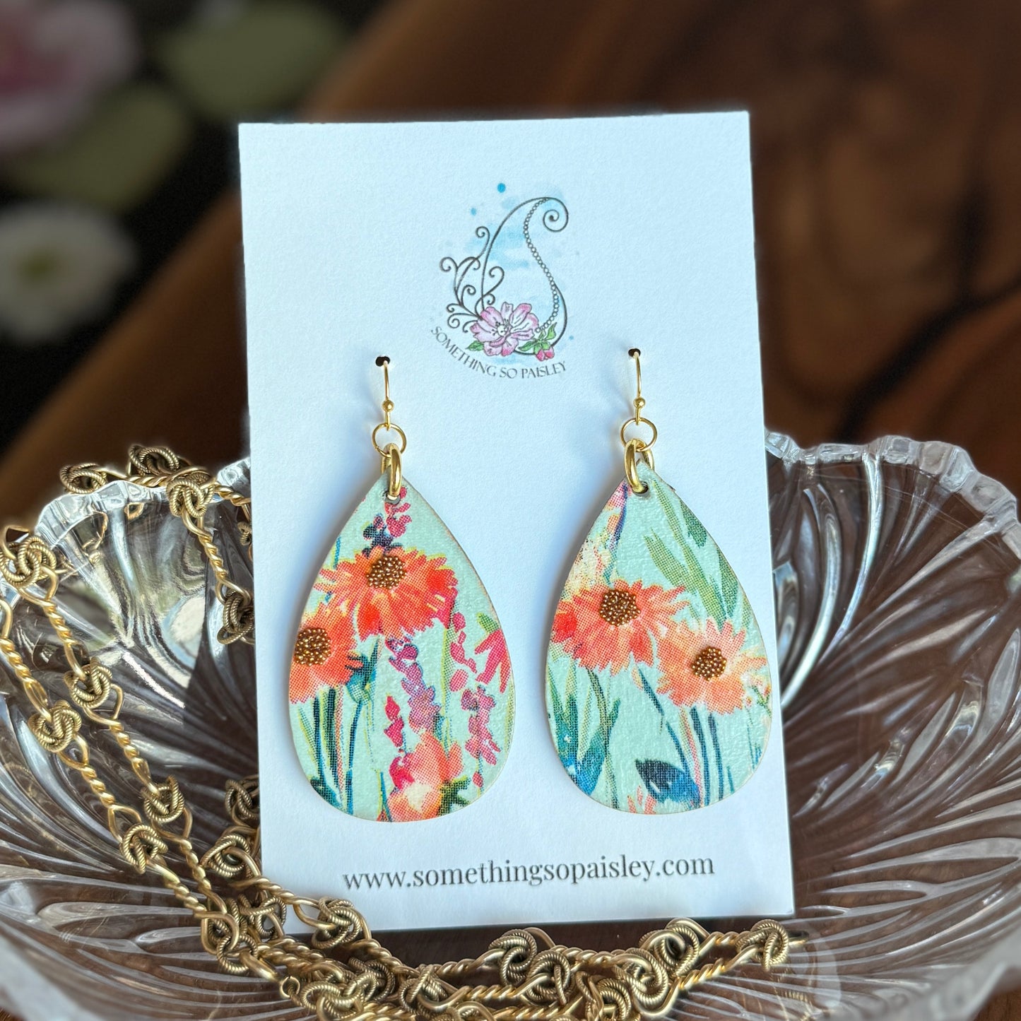 Wildflower Whimsy Teardrop Earrings