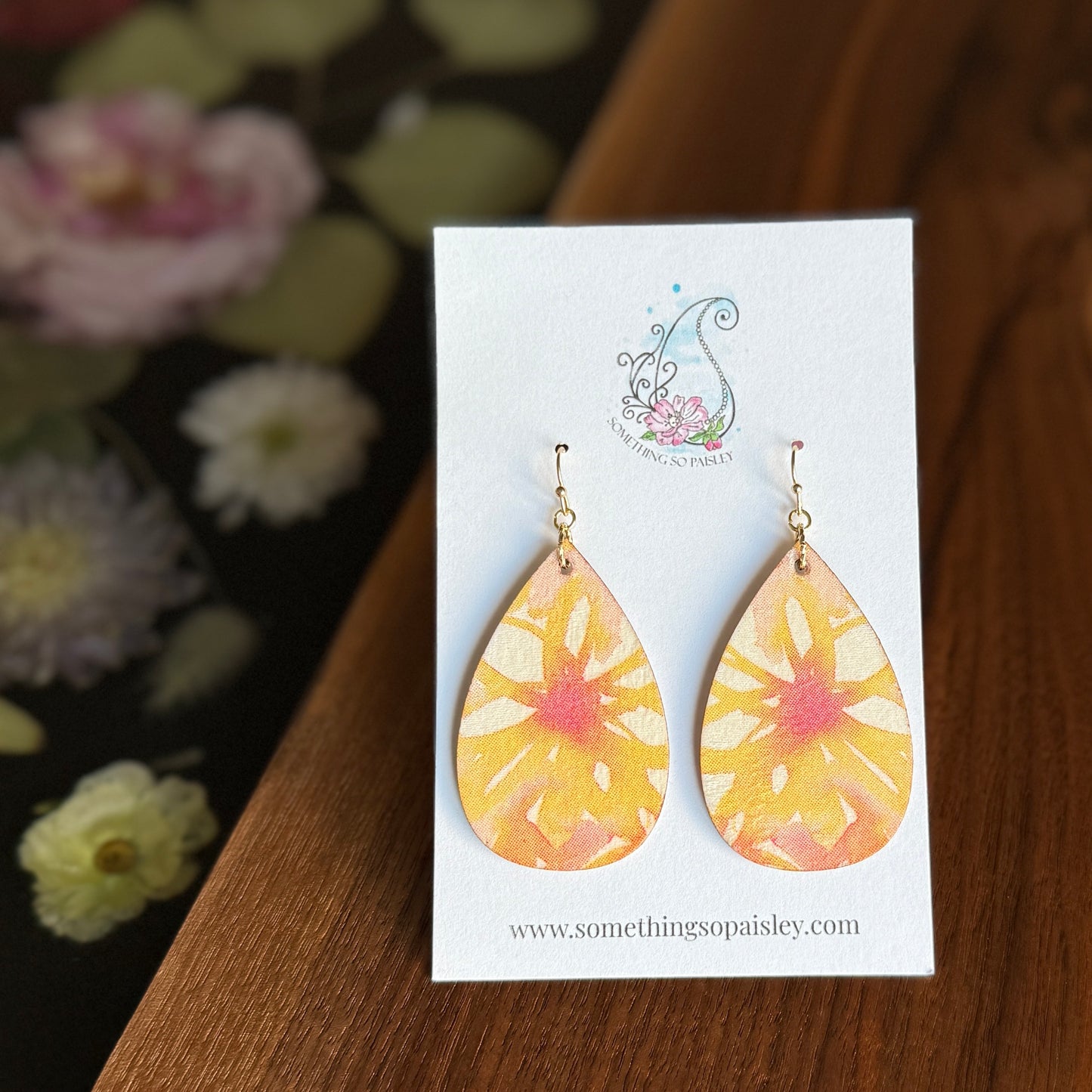Sunlit Bloom Teardrop Earrings