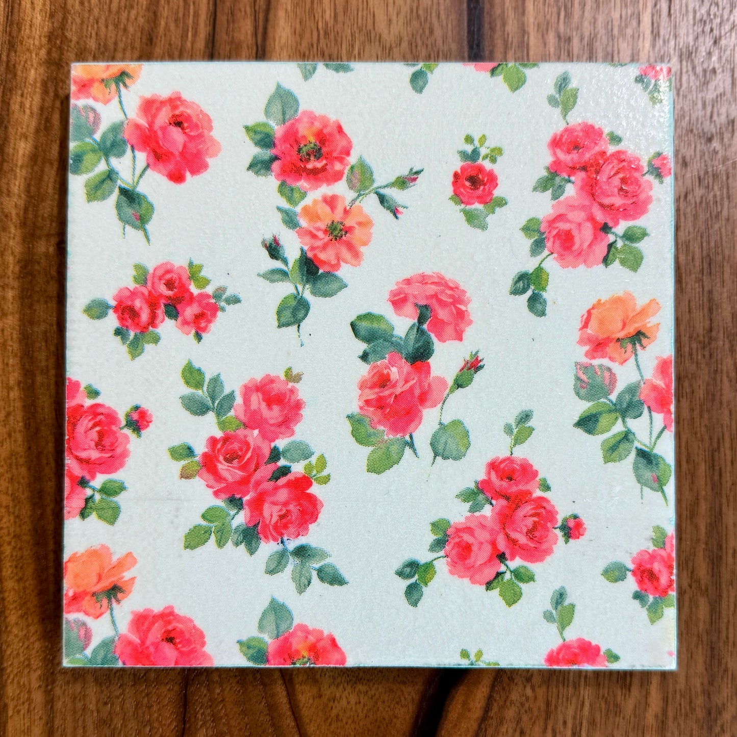 Vintage Rose Ceramic Trivet