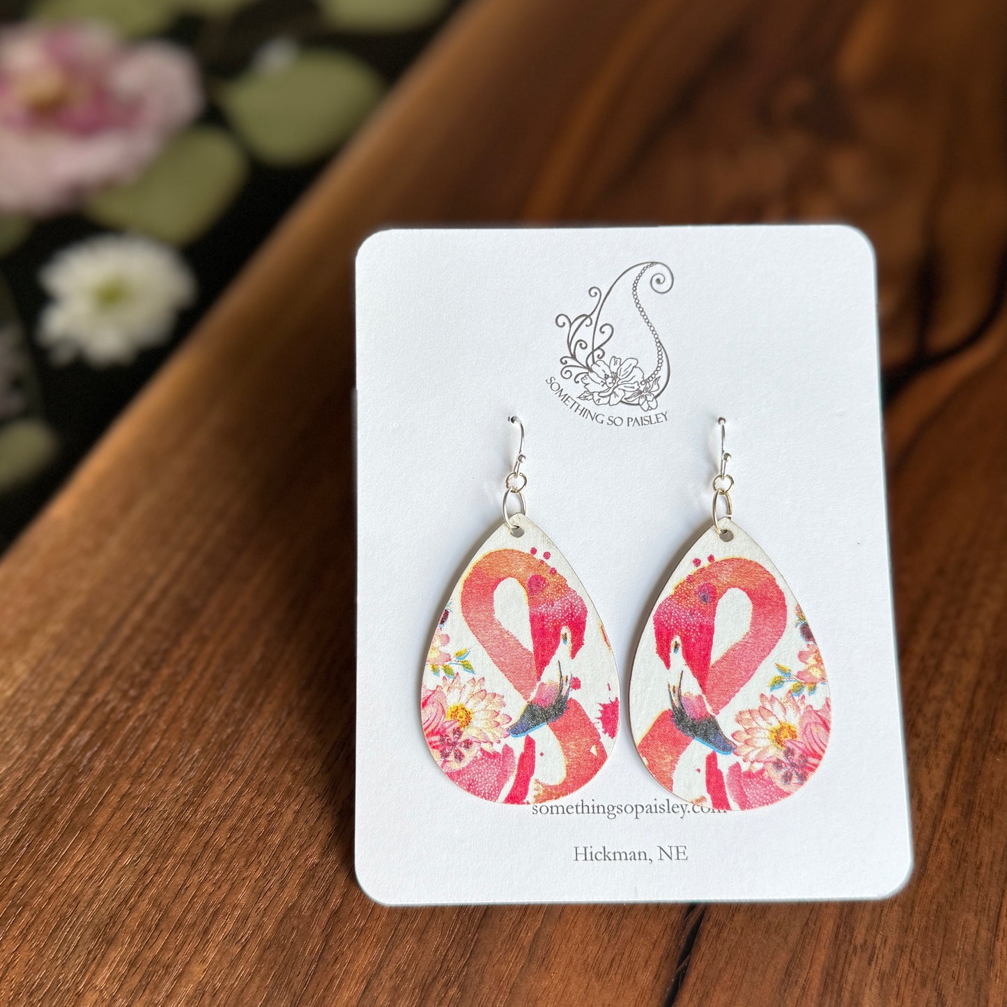 Floral Flamingo Earrings
