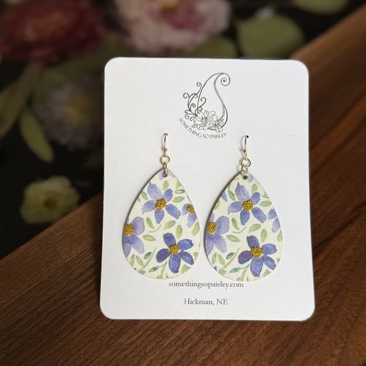 Purple Posy Earrings