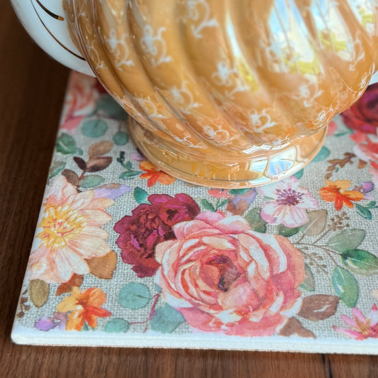 Heirloom Floral Ceramic Trivet