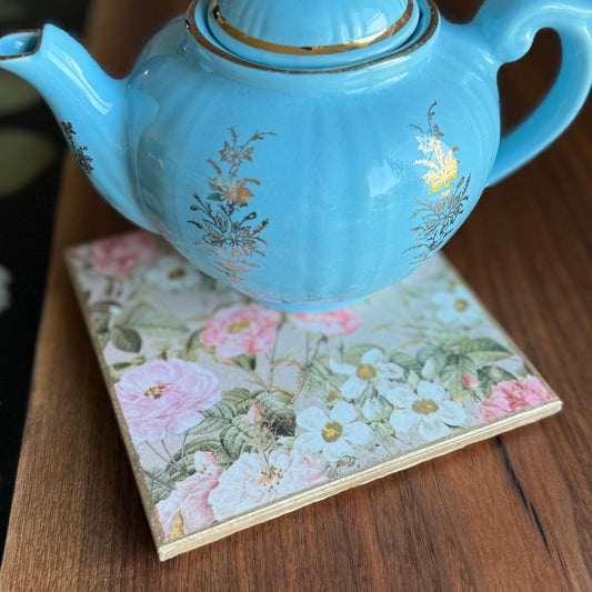 Vintage Rose Ceramic Trivet
