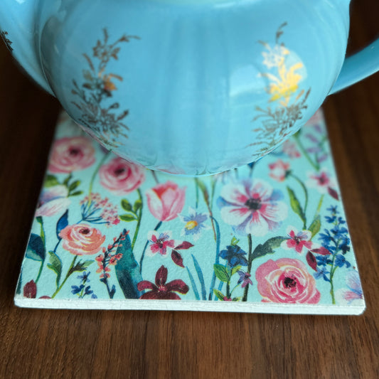 Petal Paradise Ceramic Trivet