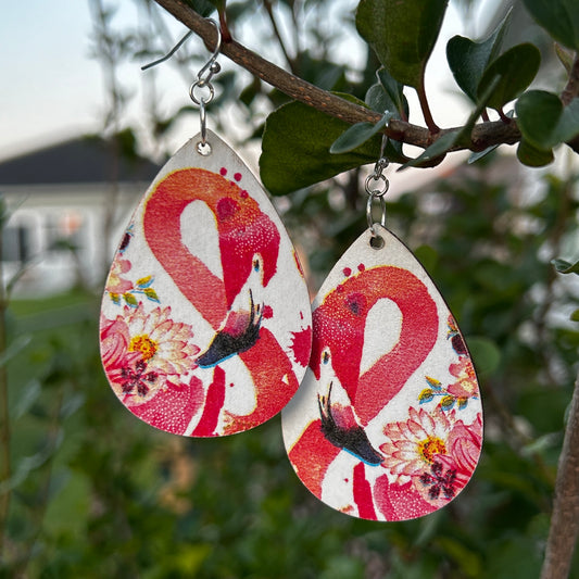 Floral Flamingo Earrings