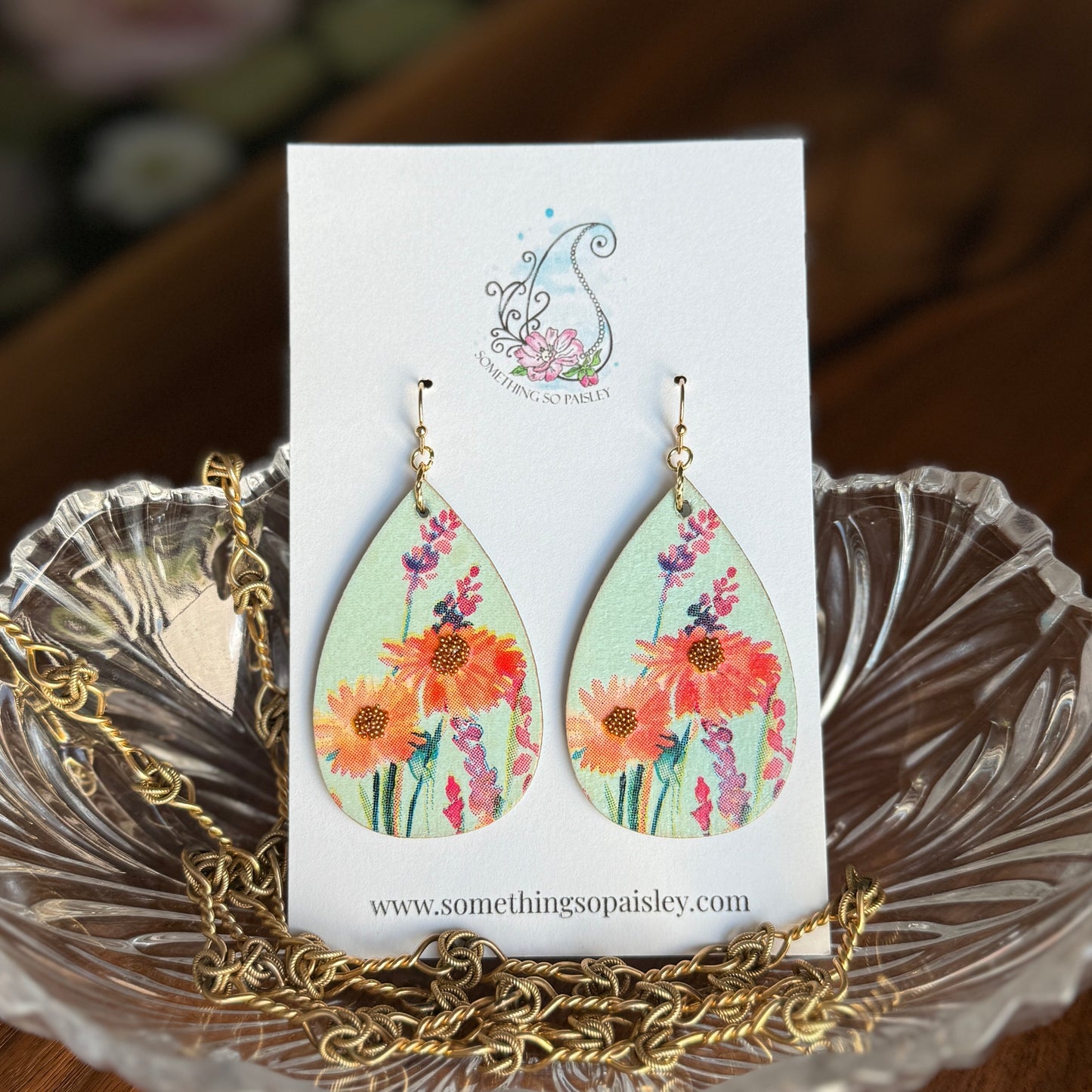 Wildflower Whimsy Teardrop Earrings
