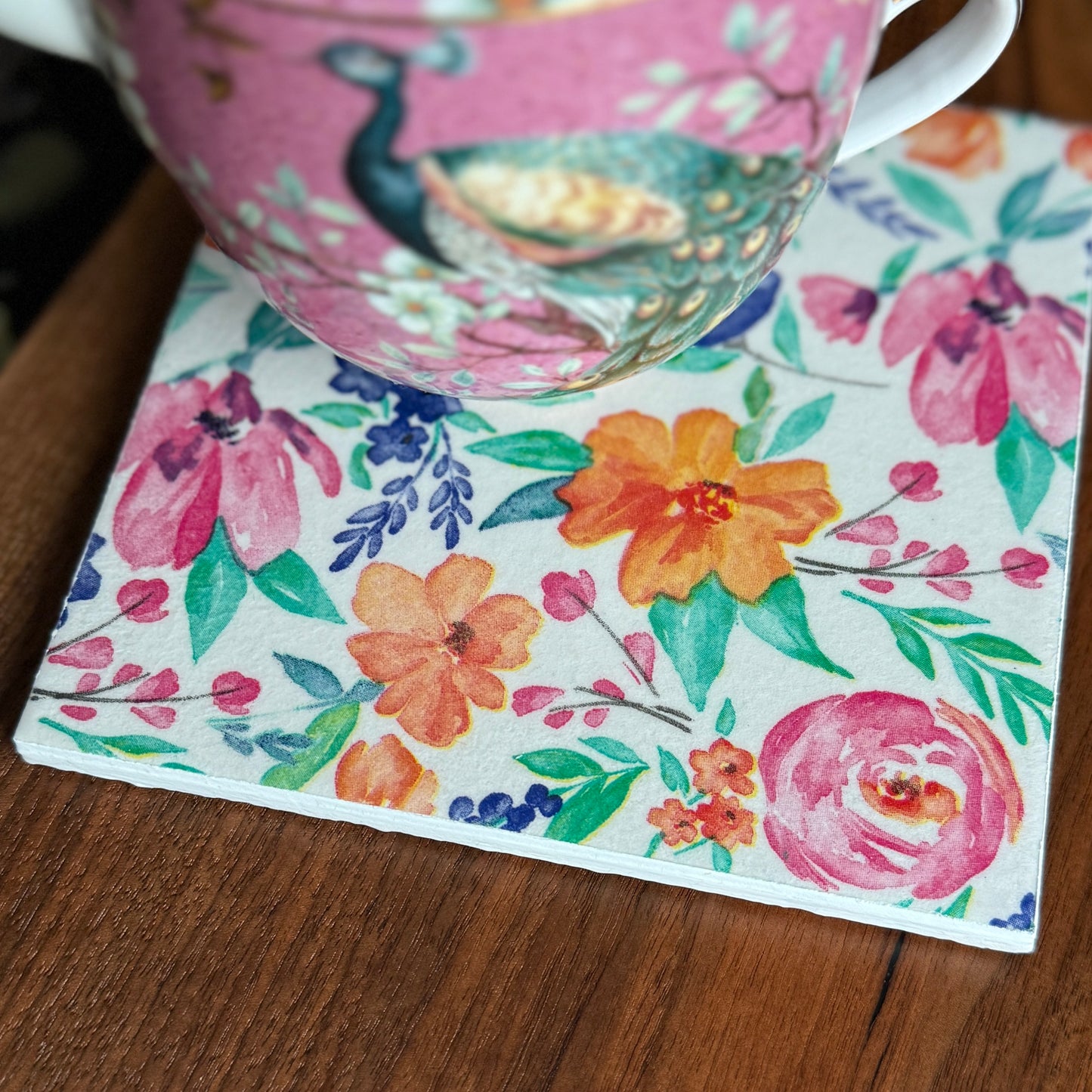 Cheery Morning Floral Ceramic Trivet