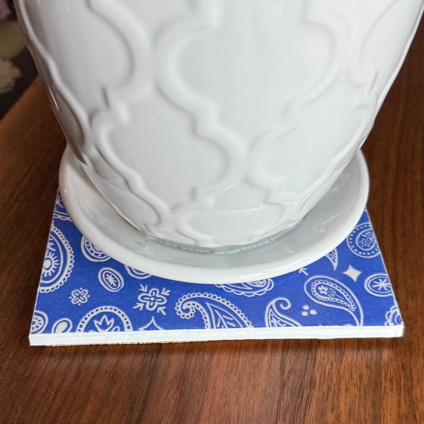 Blue Paisley Ceramic Trivet