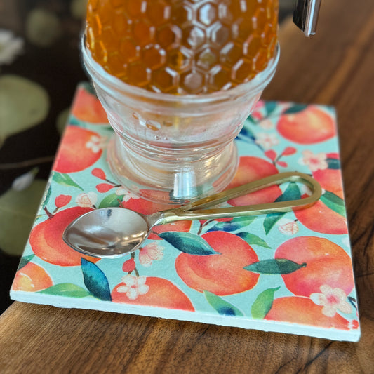 Peaches Ceramic Trivet