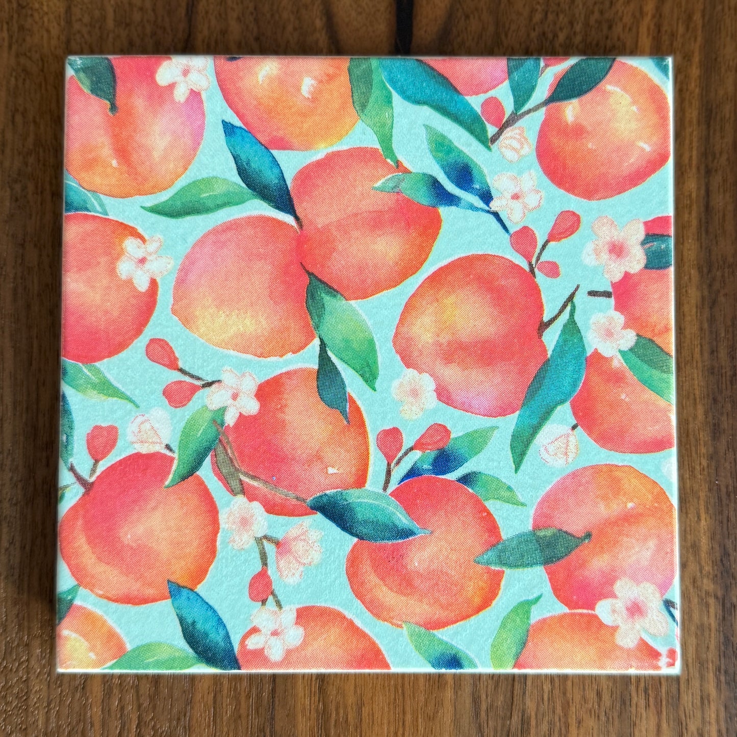 Peaches Ceramic Trivet
