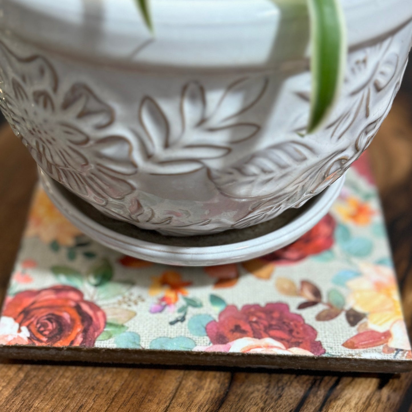 Heirloom Floral Ceramic Trivet
