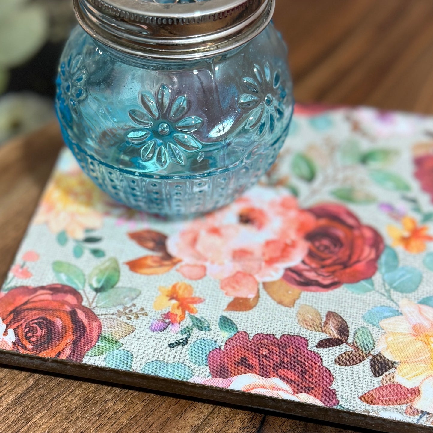 Heirloom Floral Ceramic Trivet