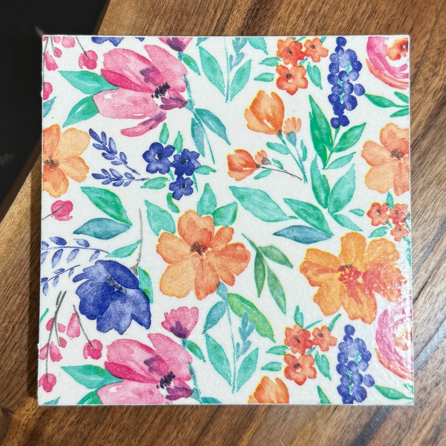 Cheery Morning Floral Ceramic Trivet