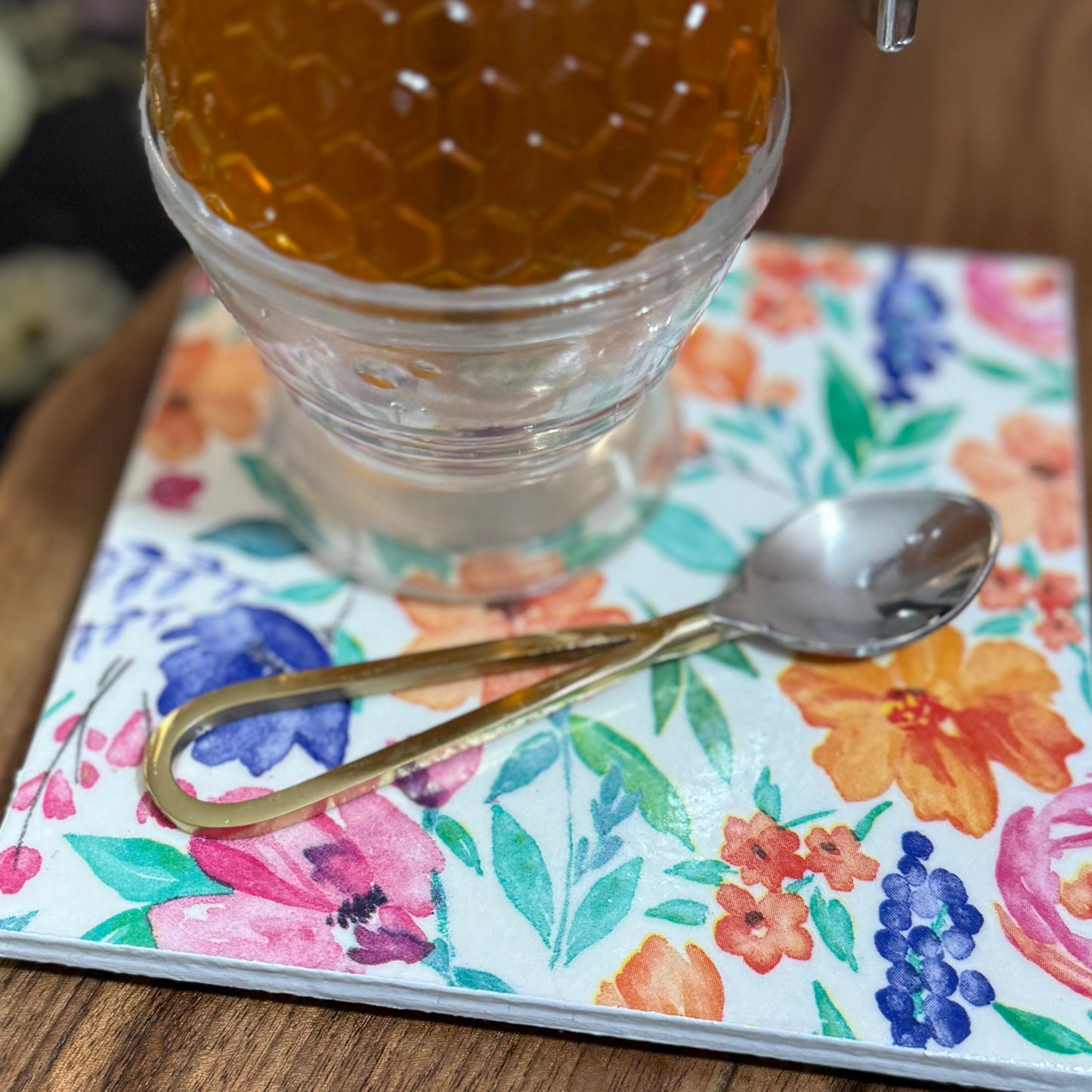 Cheery Morning Floral Ceramic Trivet