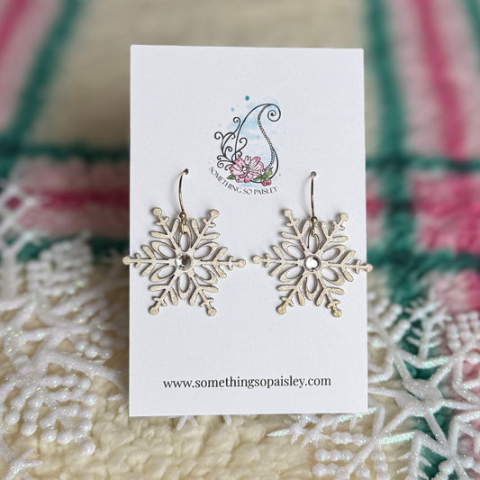 Cream Crystal & Glitter Earrings #81