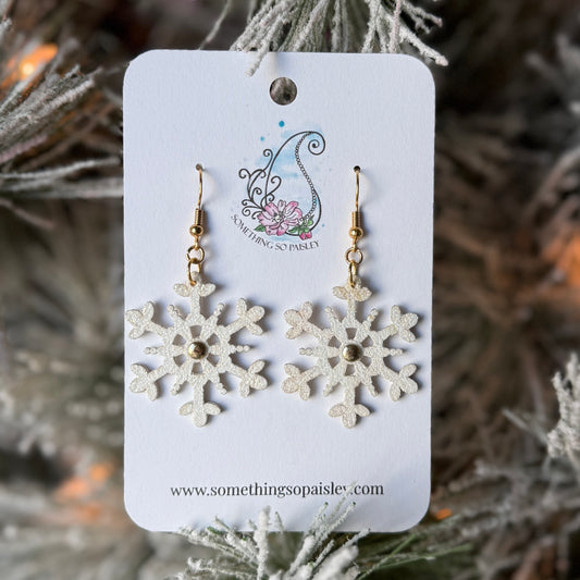 Pearly Glitter Snowflake Earrings #13