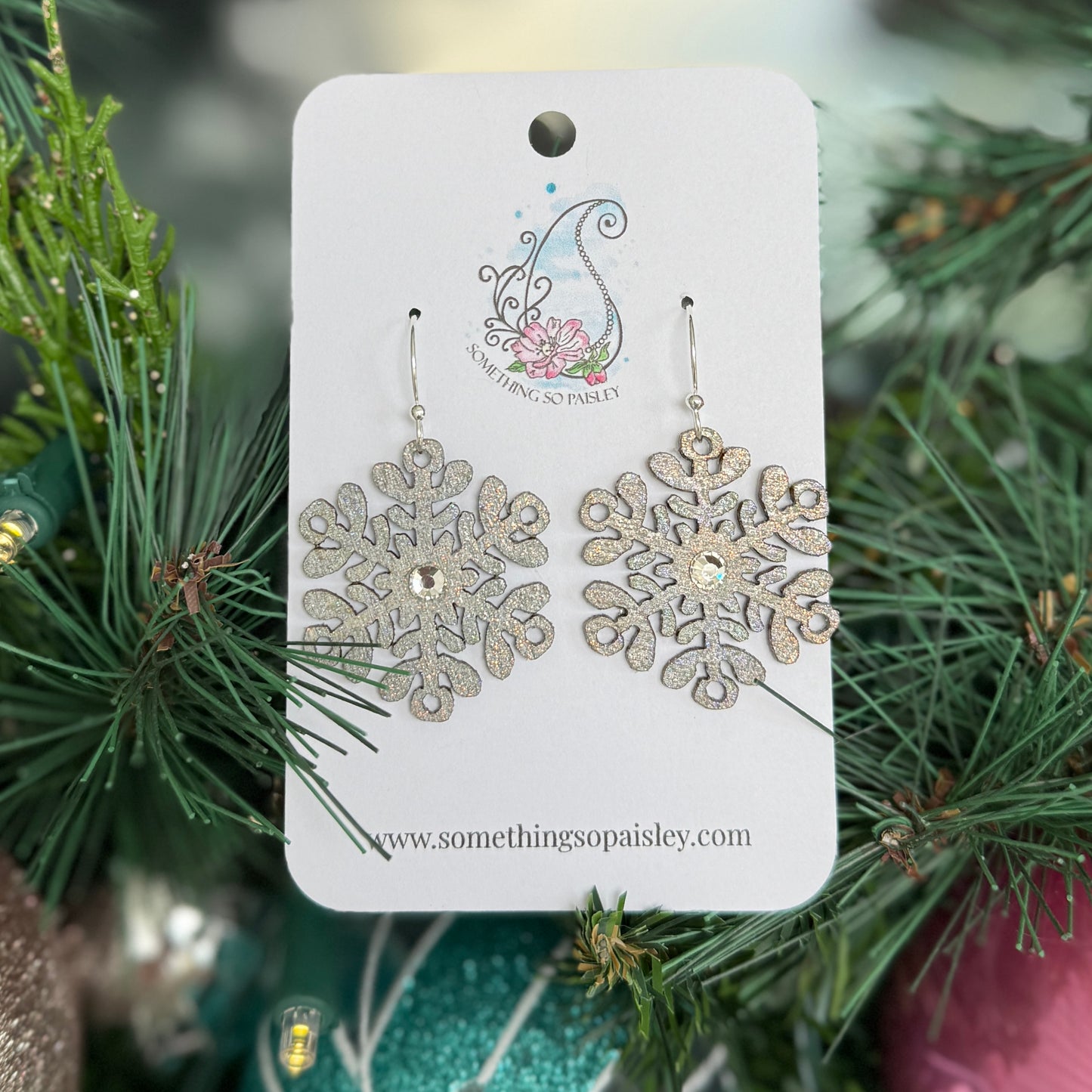 Glacier Gray Snowflake Earrings #33
