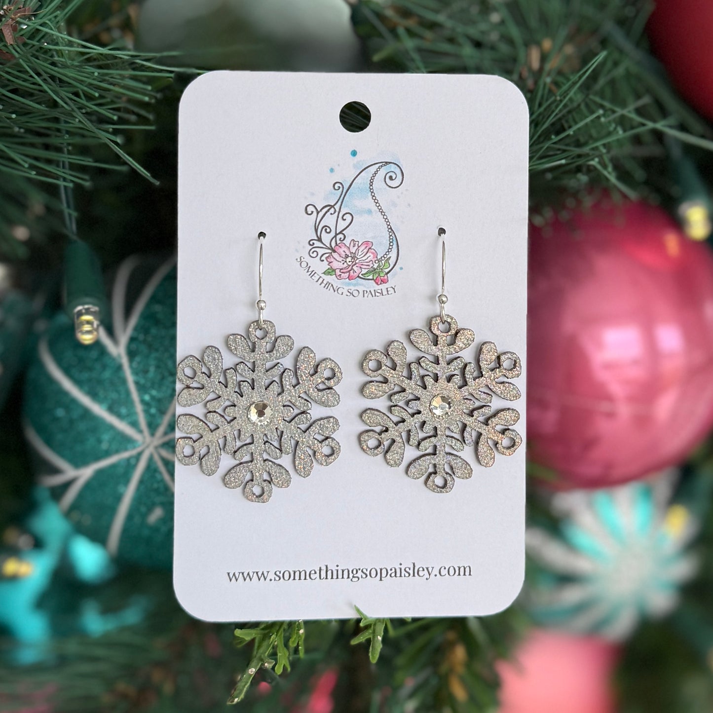 Glacier Gray Snowflake Earrings #33