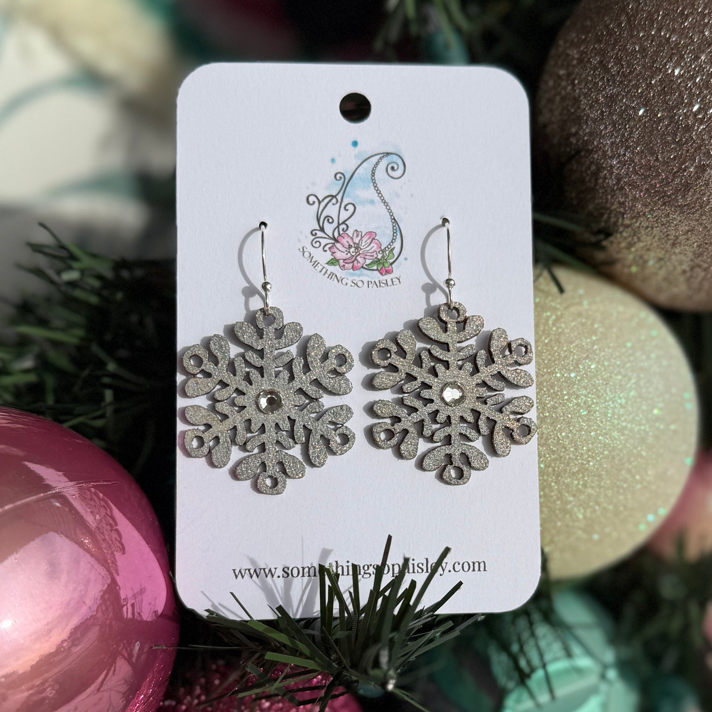 Glacier Gray Snowflake Earrings #33