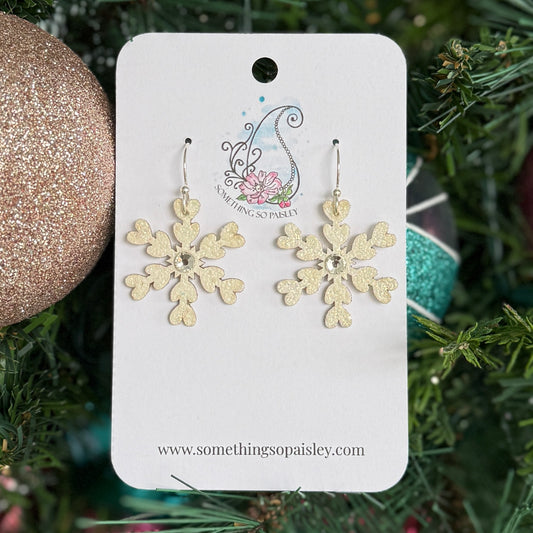 Pearly Glitter Snowflake Earrings # 36