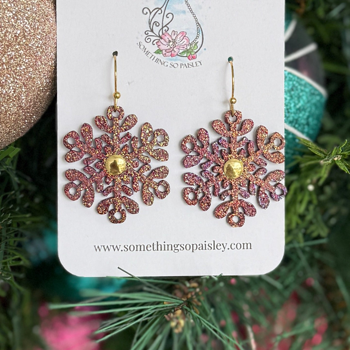 Sugar Plum Snowflake Earrings #27
