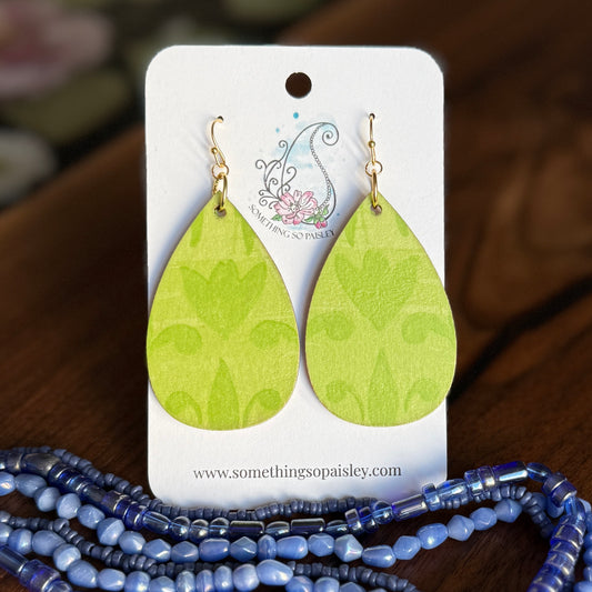 Chartreuse Teardrop Earrings