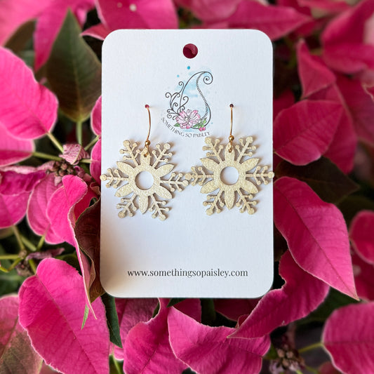 Pearly Glitter Snowflake Earrings #39