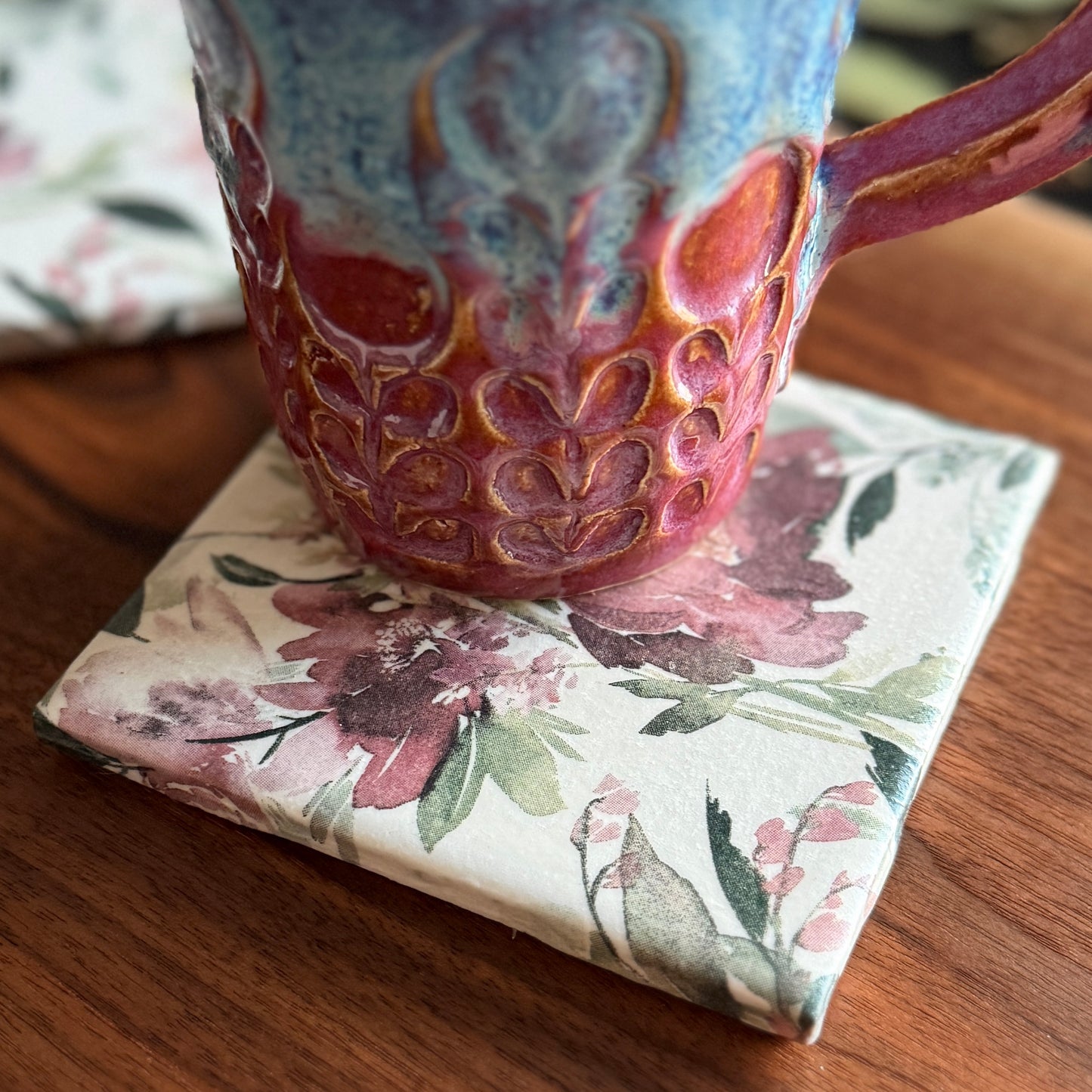 Summer Garden Ceramic Coaster Set