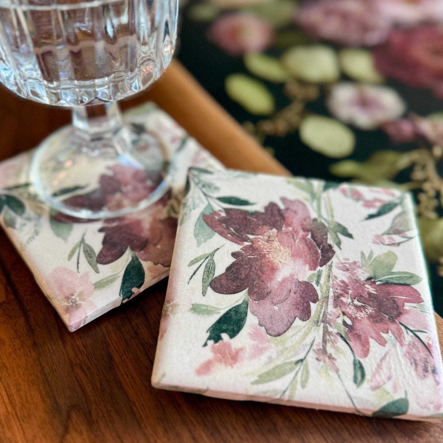 Summer Garden Ceramic Coaster Set