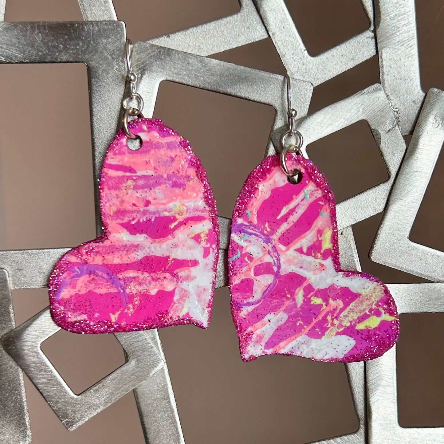 Abstract Heart Earrings