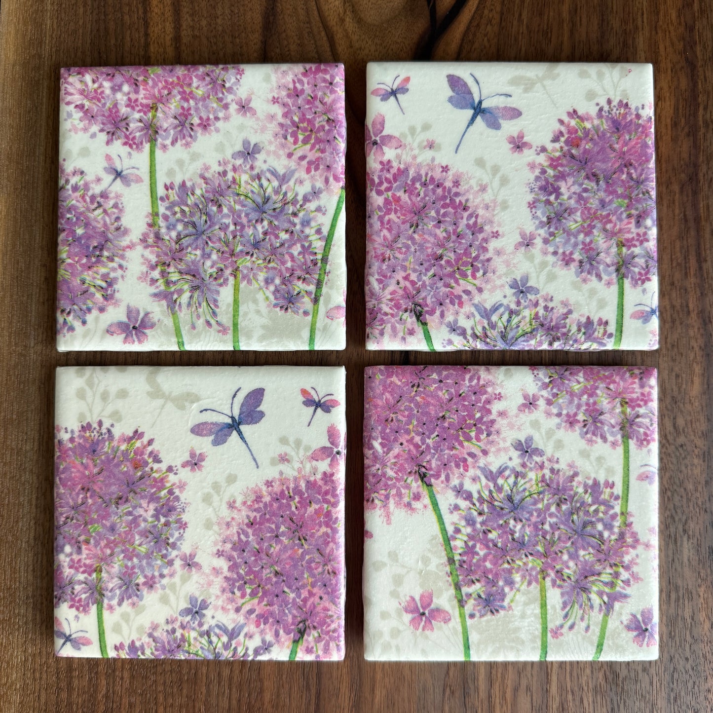 Allium Ceramic Coaster Set