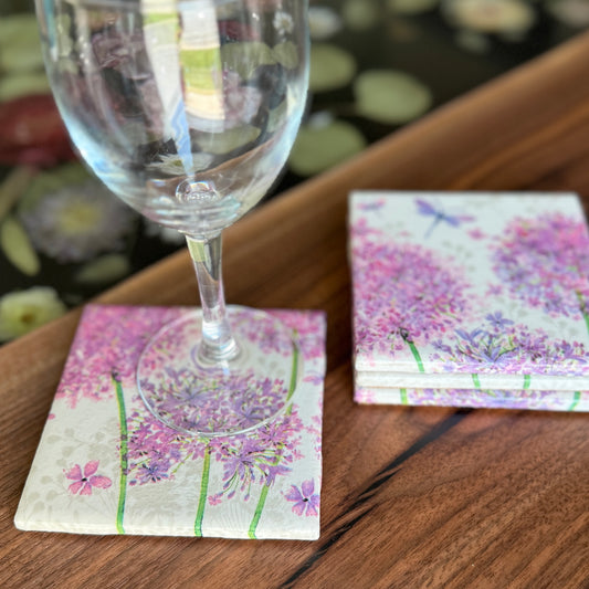 Allium Ceramic Coaster Set