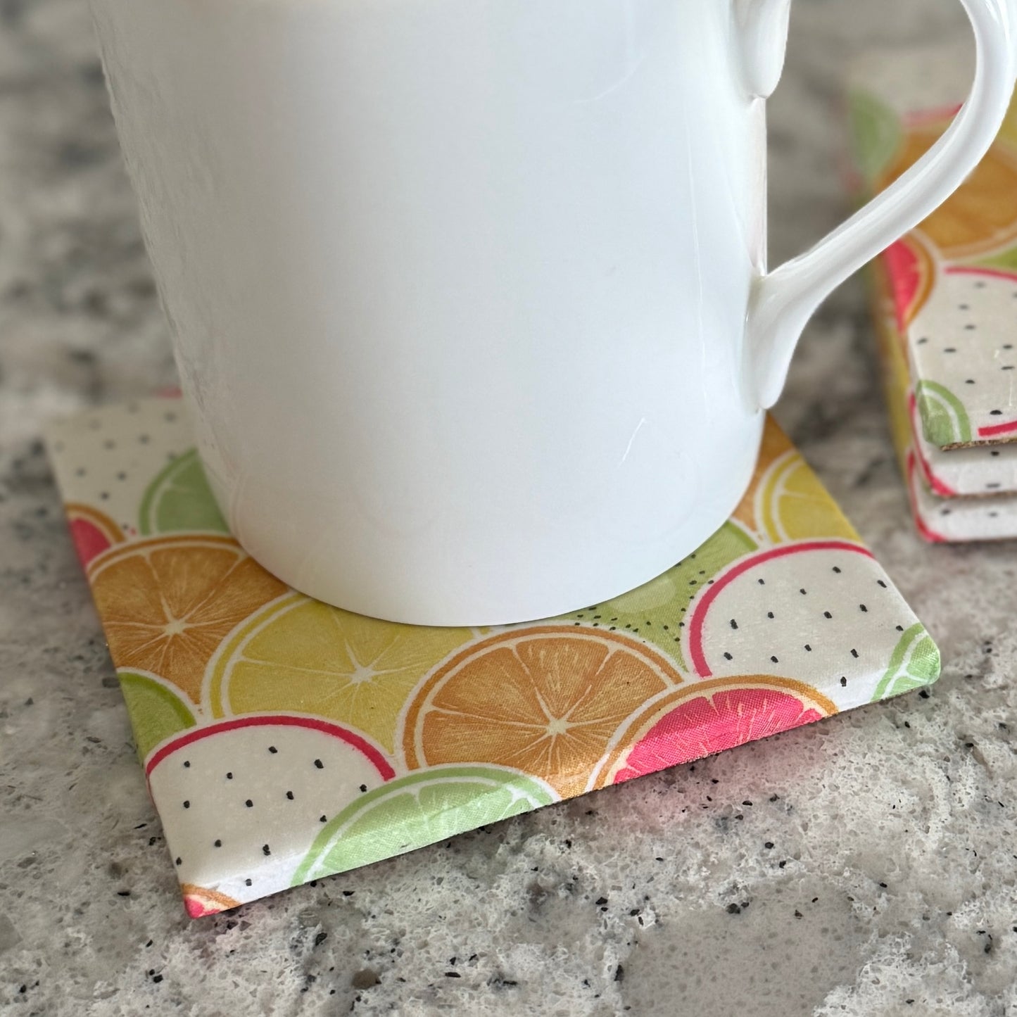 Sliced Fruit Ceramic Coaster Set