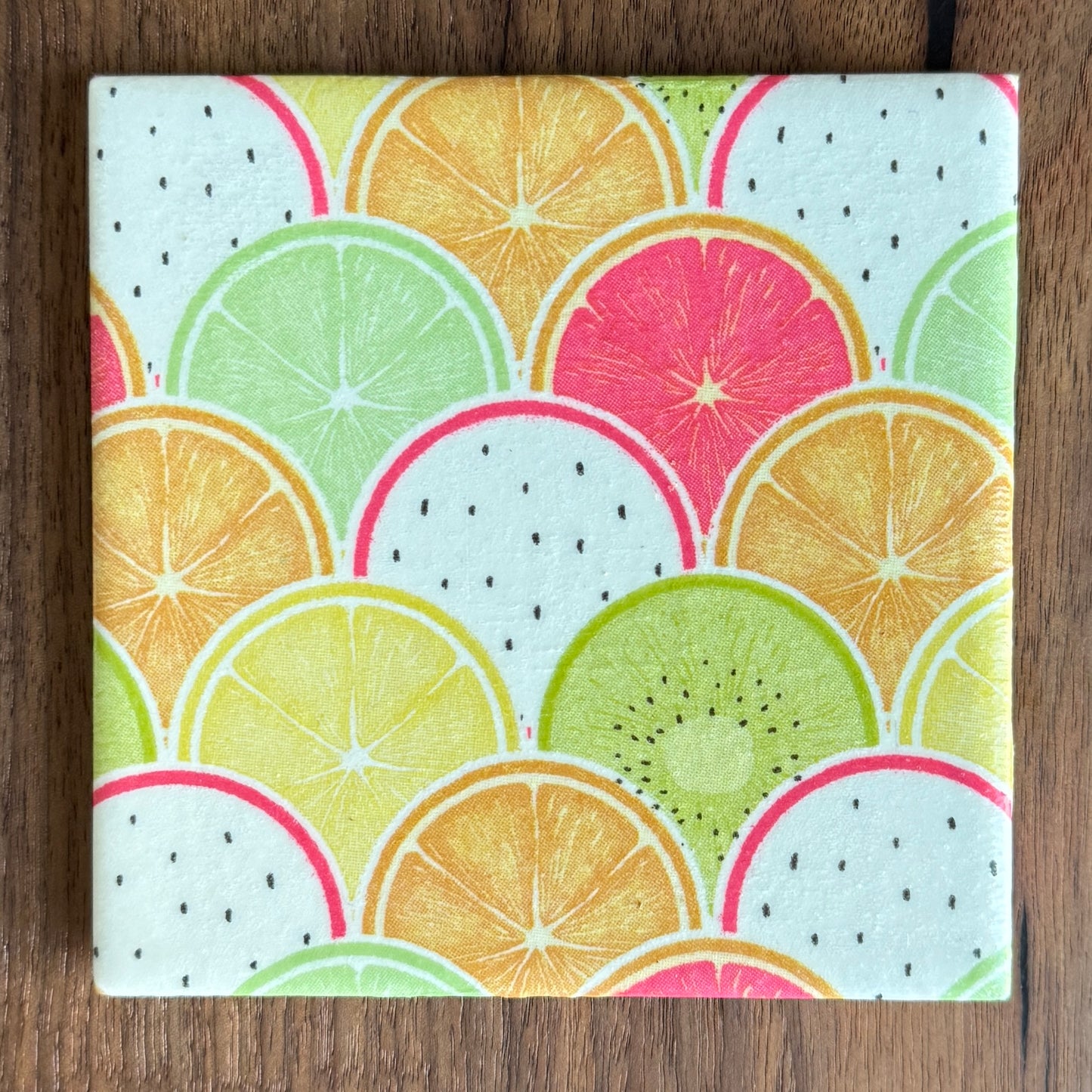 Sliced Fruit Ceramic Coaster Set