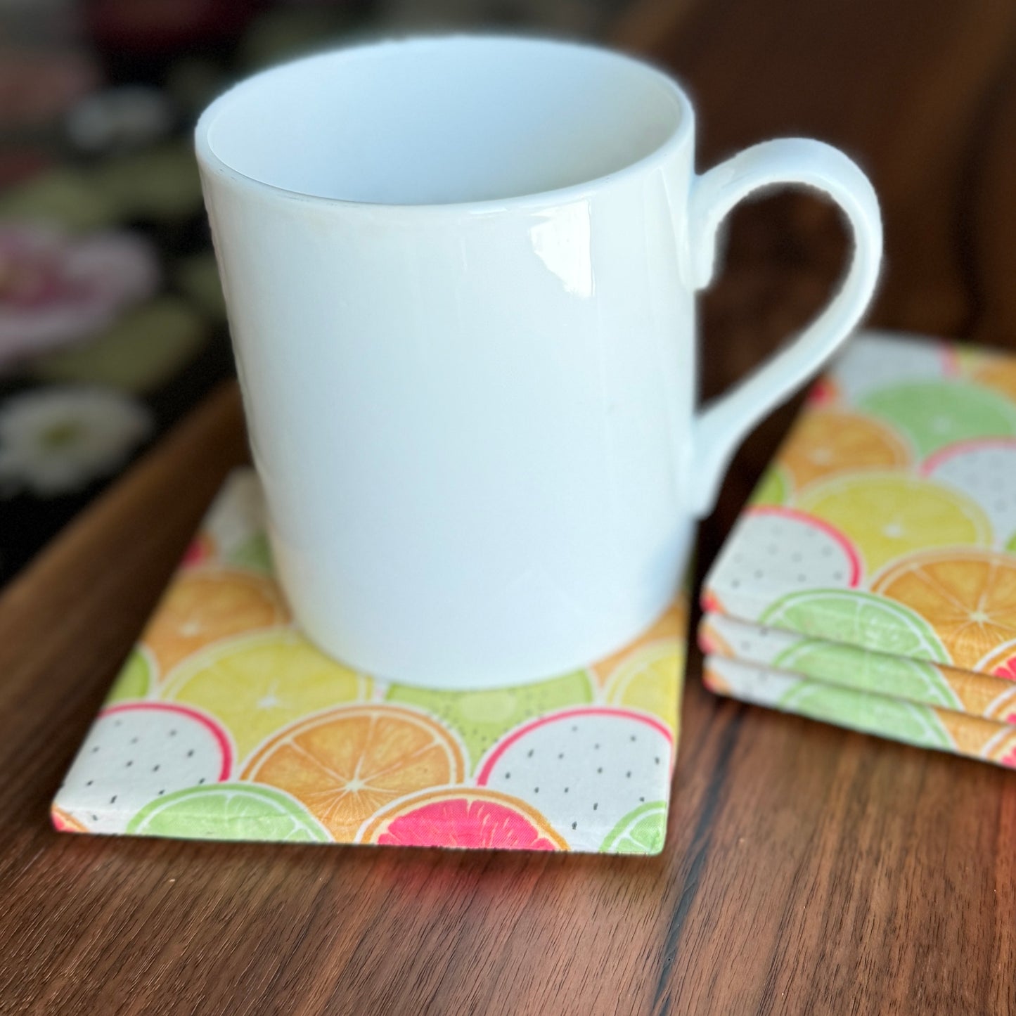 Sliced Fruit Ceramic Coaster Set