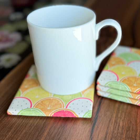 Sliced Fruit Ceramic Coaster Set