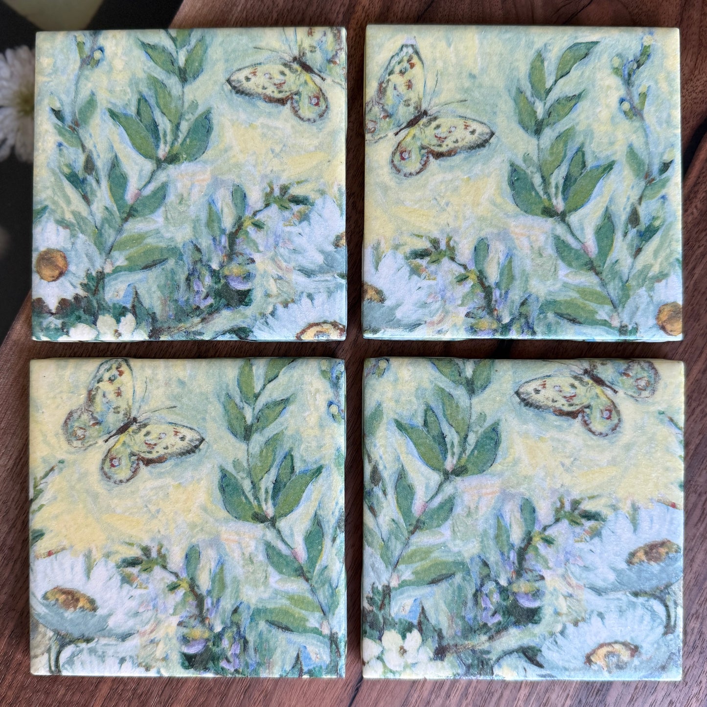 Daisy Ceramic Coaster Set