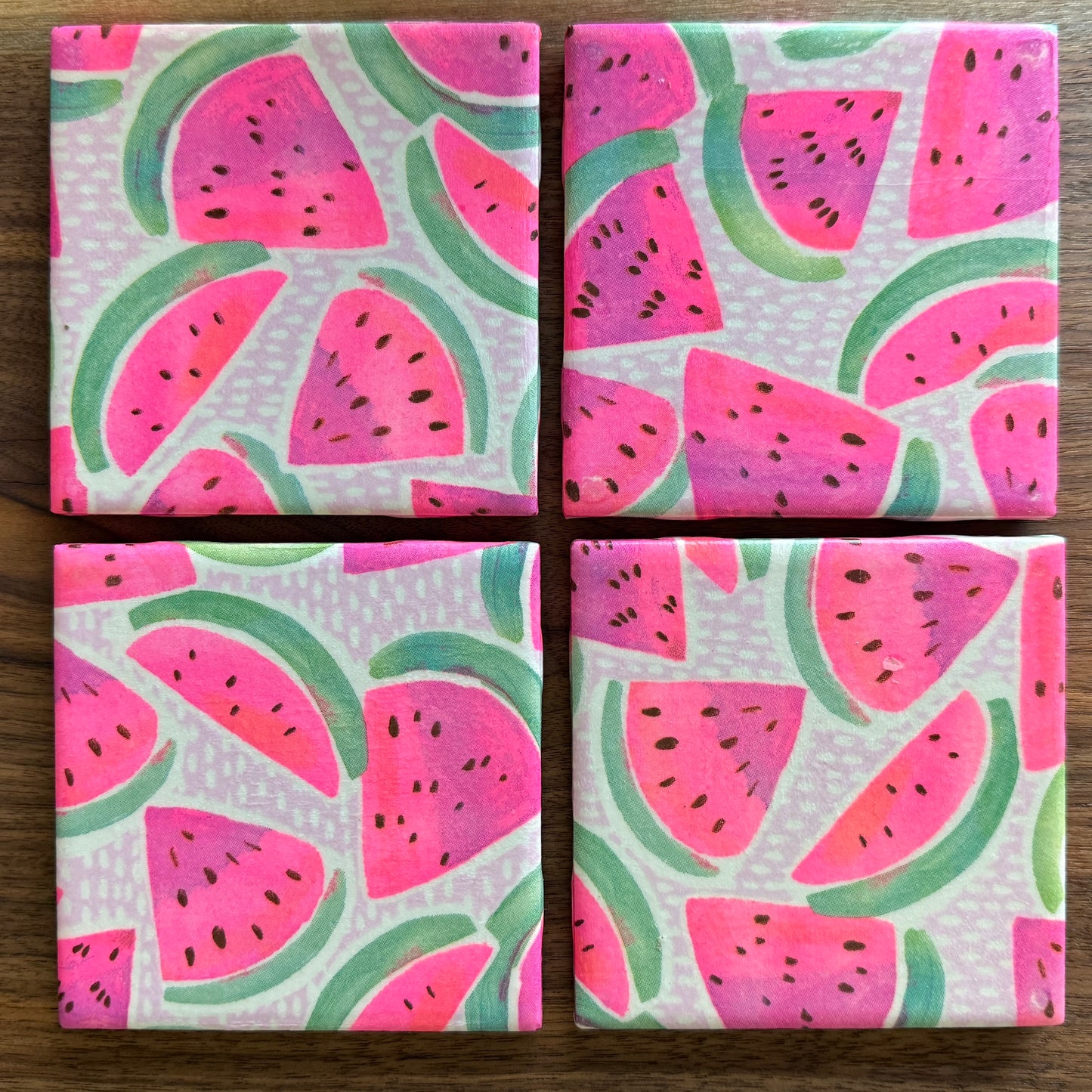 Watermelon Ceramic Coaster Set