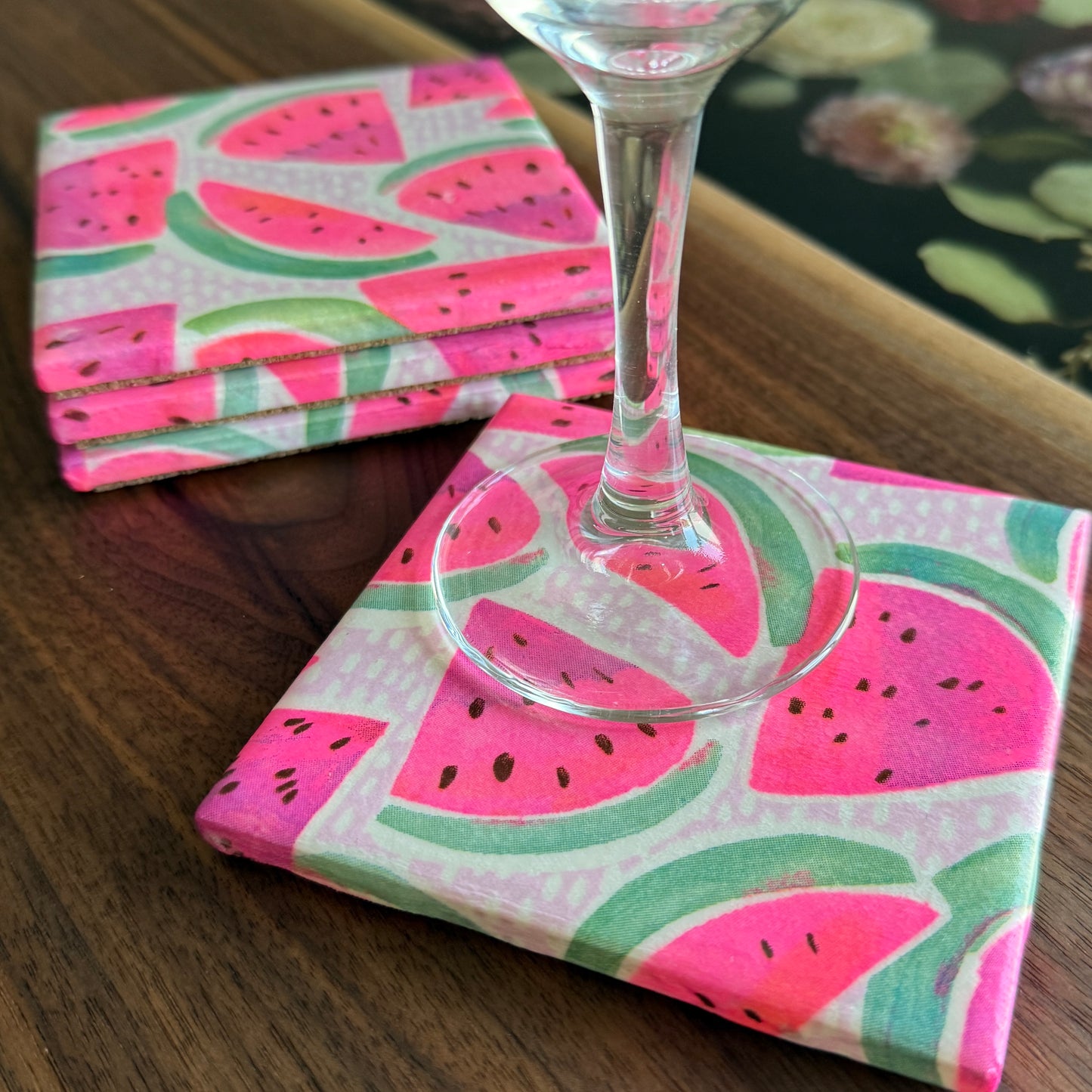 Watermelon Ceramic Coaster Set