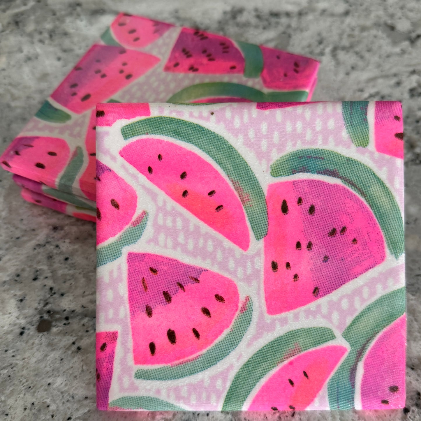 Watermelon Ceramic Coaster Set