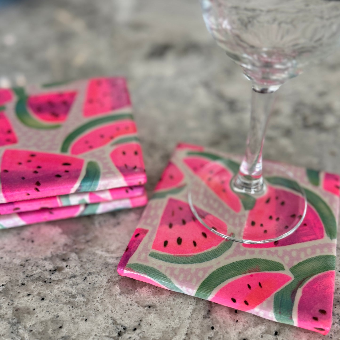 Watermelon Ceramic Coaster Set