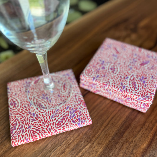 Paisley Ceramic Coaster Set
