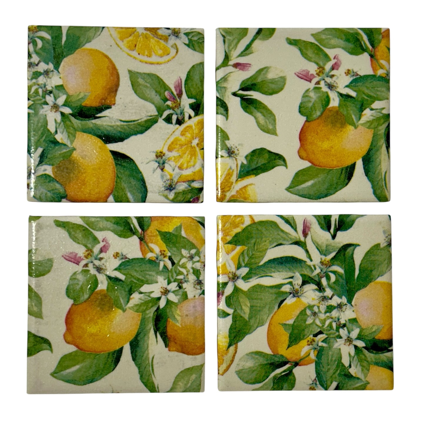 Lemon Ceramic Coaster Set